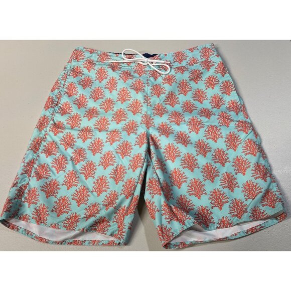 St John’s Bay Mens SZ M Coral Reef Print Board Shorts Swim Trunks w Drawstring - Picture 1 of 11